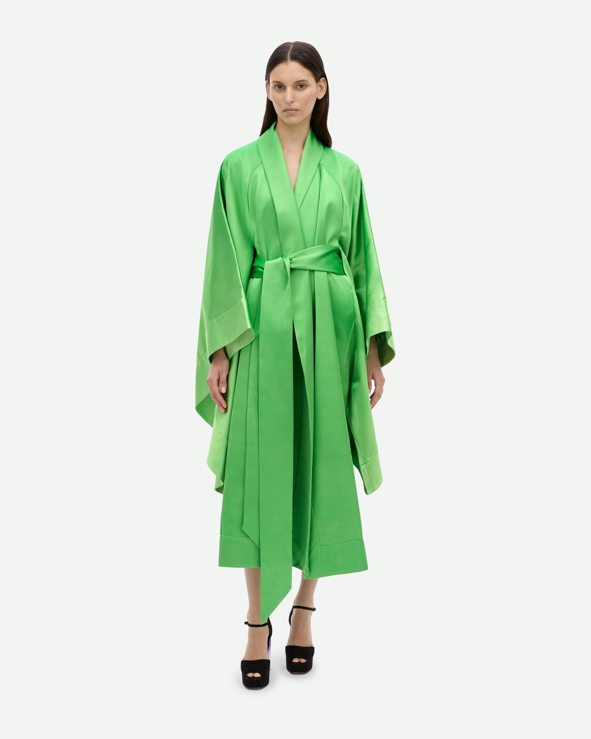 A Whole Lot of Opera Coat Dress - Emerald Ombré
